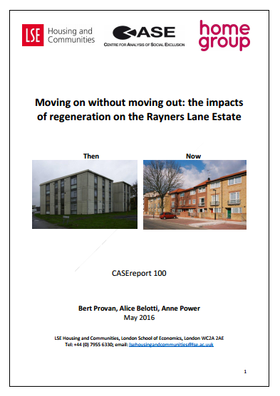 Moving on without moving out: the impacts of regeneration on the Rayners Lane Estate