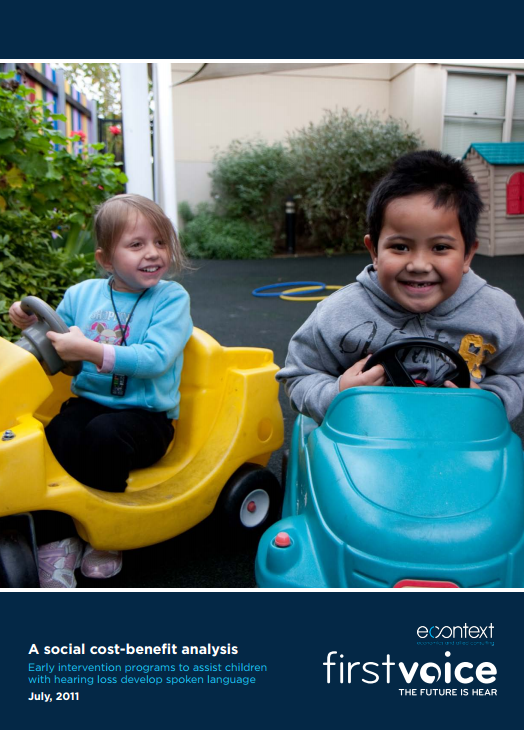A social cost-benefit analysis: Early intervention programs to assist children with hearing loss develop spoken language
