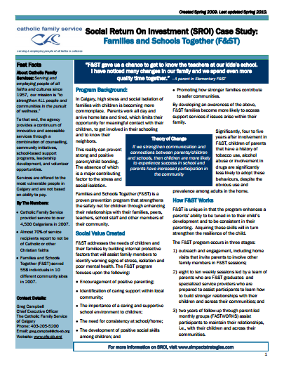 Families and Schools Together SROI Case Study