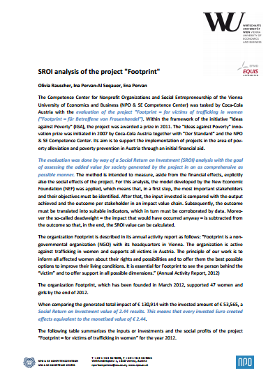 Vienna University of Economics and Business – “Footprints” Executive Summary