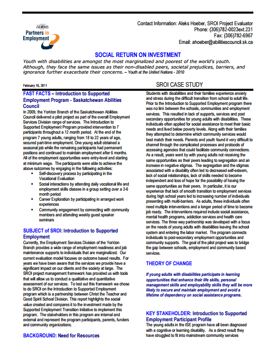 Introduction to Supported Employment