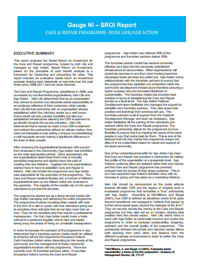 Care & Repair Programme – Irish Life/Age Action