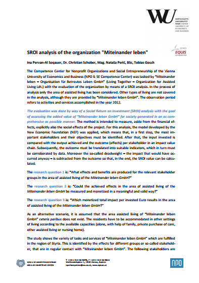 Vienna Univeristy of Economics and Business – “Miteinander leben” Executive Summary