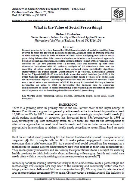 What is the Value of Social Prescribing